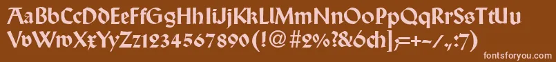 Шрифт WallabyRegularDb – розовые шрифты на коричневом фоне