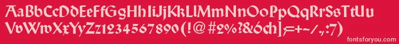 WallabyRegularDb Font – Pink Fonts on Red Background