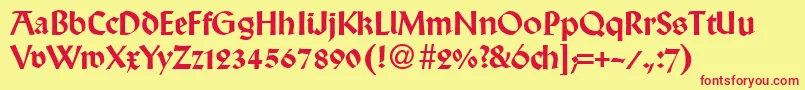 WallabyRegularDb Font – Red Fonts on Yellow Background