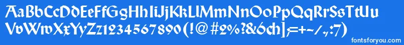 Шрифт WallabyRegularDb – белые шрифты на синем фоне