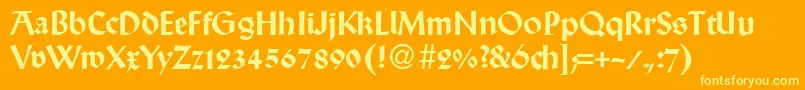 WallabyRegularDb Font – Yellow Fonts on Orange Background