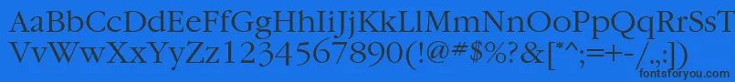 GaramondgttNormal-Schriftart – Schwarze Schriften auf blauem Hintergrund