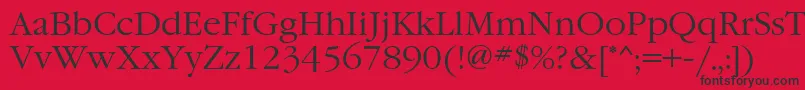 GaramondgttNormal Font – Black Fonts on Red Background