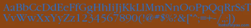 GaramondgttNormal Font – Blue Fonts on Brown Background
