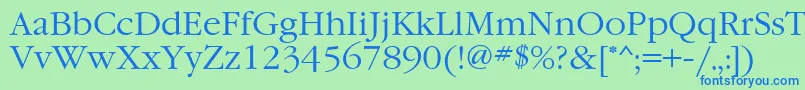 GaramondgttNormal Font – Blue Fonts on Green Background