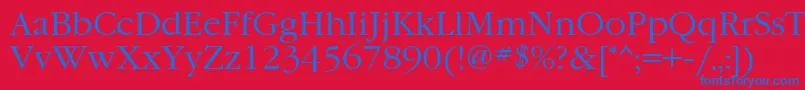 フォントGaramondgttNormal – 赤い背景に青い文字