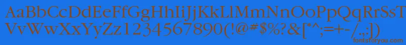 GaramondgttNormal Font – Brown Fonts on Blue Background