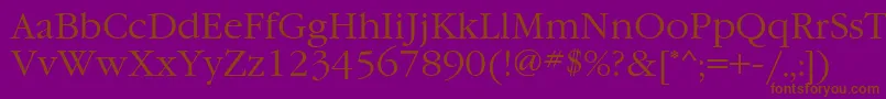 GaramondgttNormal Font – Brown Fonts on Purple Background