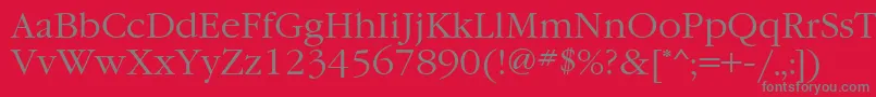 GaramondgttNormal Font – Gray Fonts on Red Background