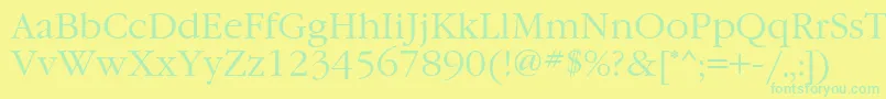 GaramondgttNormal Font – Green Fonts on Yellow Background