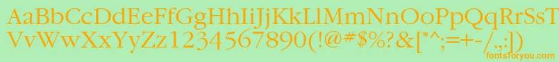 GaramondgttNormal Font – Orange Fonts on Green Background