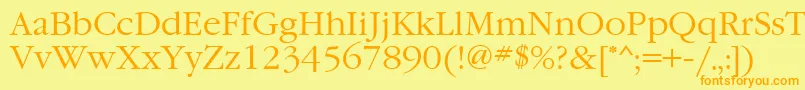 GaramondgttNormal Font – Orange Fonts on Yellow Background