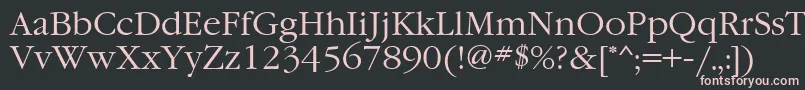 GaramondgttNormal-fontti – vaaleanpunaiset fontit mustalla taustalla