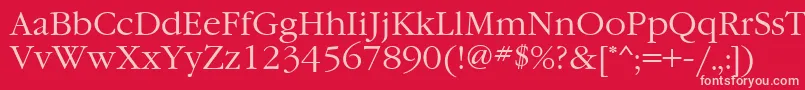 GaramondgttNormal-Schriftart – Rosa Schriften auf rotem Hintergrund