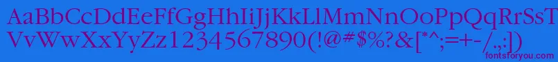 GaramondgttNormal-Schriftart – Violette Schriften auf blauem Hintergrund