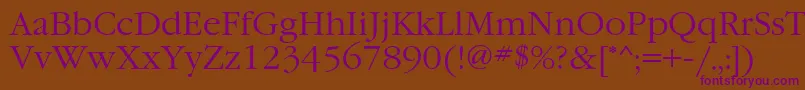 GaramondgttNormal Font – Purple Fonts on Brown Background