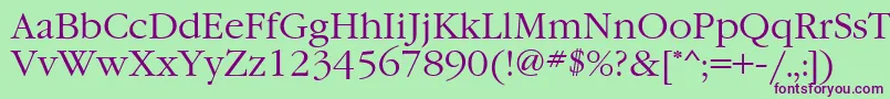 GaramondgttNormal Font – Purple Fonts on Green Background