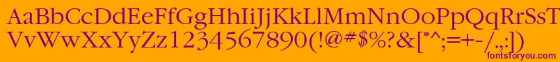 GaramondgttNormal Font – Purple Fonts on Orange Background
