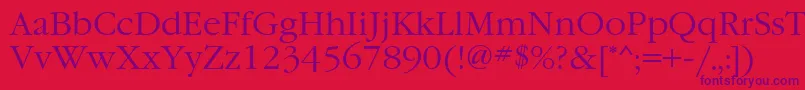 GaramondgttNormal Font – Purple Fonts on Red Background