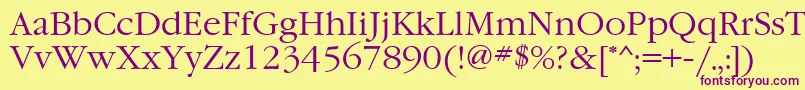 GaramondgttNormal Font – Purple Fonts on Yellow Background