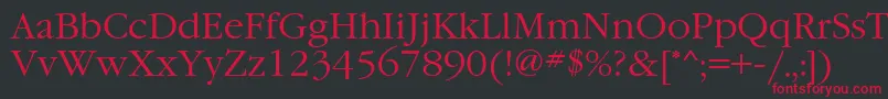 GaramondgttNormal Font – Red Fonts on Black Background