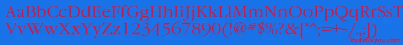 フォントGaramondgttNormal – 赤い文字の青い背景