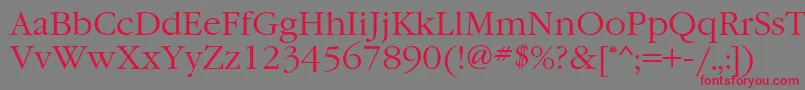 GaramondgttNormal Font – Red Fonts on Gray Background