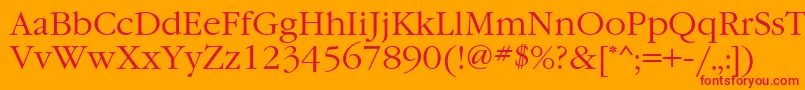GaramondgttNormal Font – Red Fonts on Orange Background
