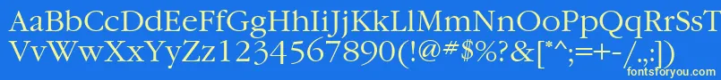 GaramondgttNormal Font – Yellow Fonts on Blue Background