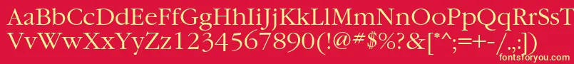 GaramondgttNormal Font – Yellow Fonts on Red Background