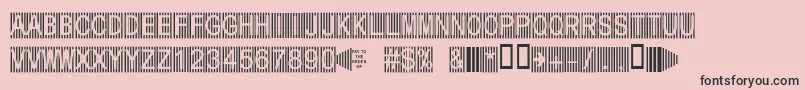 フォントSecure7a – ピンクの背景に黒い文字