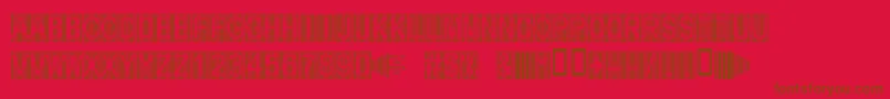 Secure7a-Schriftart – Braune Schriften auf rotem Hintergrund