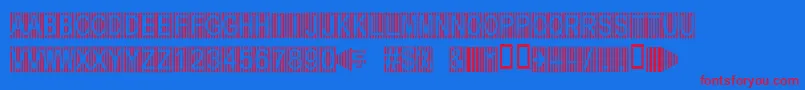フォントSecure7a – 赤い文字の青い背景