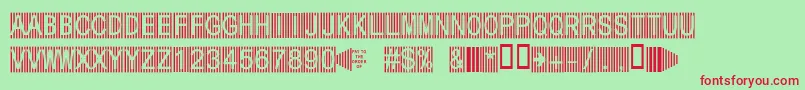Secure7a Font – Red Fonts on Green Background