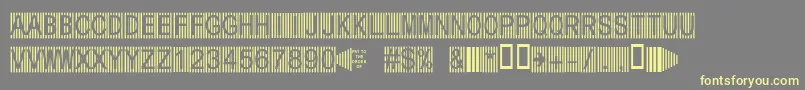 Secure7a-Schriftart – Gelbe Schriften auf grauem Hintergrund