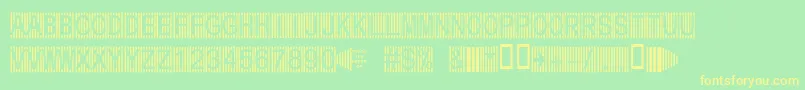 Secure7a Font – Yellow Fonts on Green Background