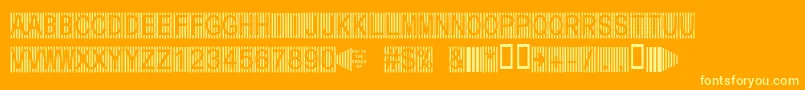 フォントSecure7a – オレンジの背景に黄色の文字