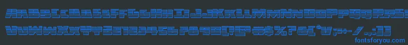 フォントDarkalliancechrome – 黒い背景に青い文字