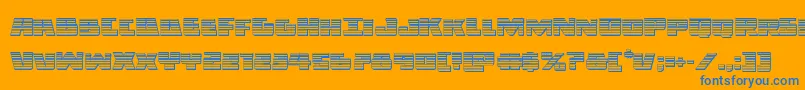 フォントDarkalliancechrome – オレンジの背景に青い文字