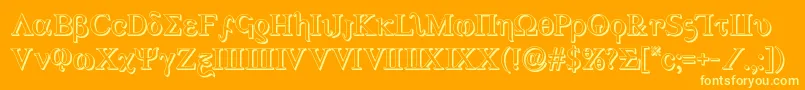 Achilles33D Font – Yellow Fonts on Orange Background