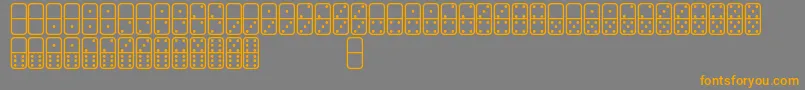 DominosSt-fontti – oranssit fontit harmaalla taustalla