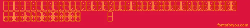 フォントDominosSt – 赤い背景にオレンジの文字