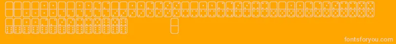 DominosSt-Schriftart – Rosa Schriften auf orangefarbenem Hintergrund