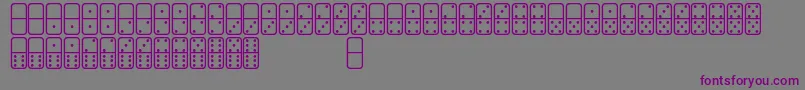 フォントDominosSt – 紫色のフォント、灰色の背景