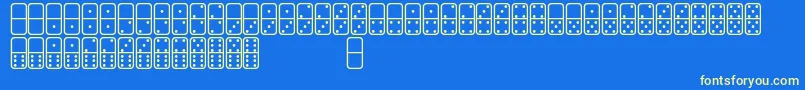 フォントDominosSt – 黄色の文字、青い背景