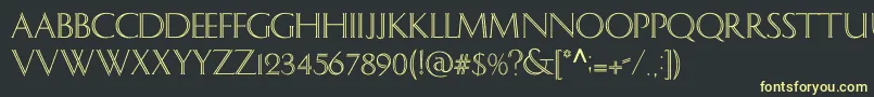 フォントDelph – 黒い背景に黄色の文字