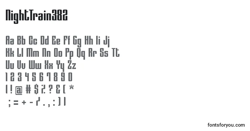 Шрифт NightTrain382 – алфавит, цифры, специальные символы