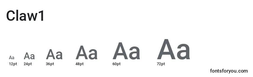 Claw1 Font Sizes