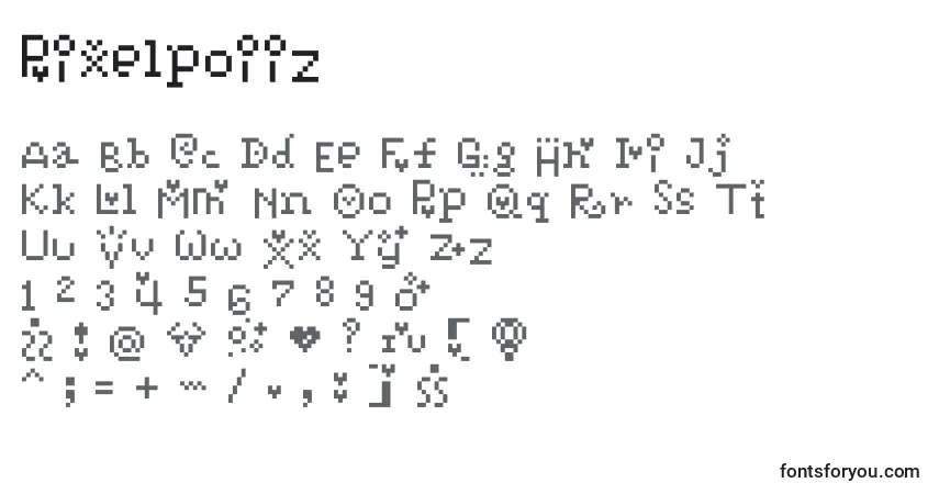 Schriftart Pixelpoiiz – Alphabet, Zahlen, spezielle Symbole