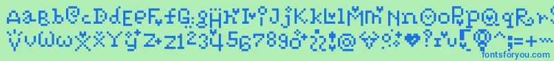 Pixelpoiiz-fontti – siniset fontit vihreällä taustalla
